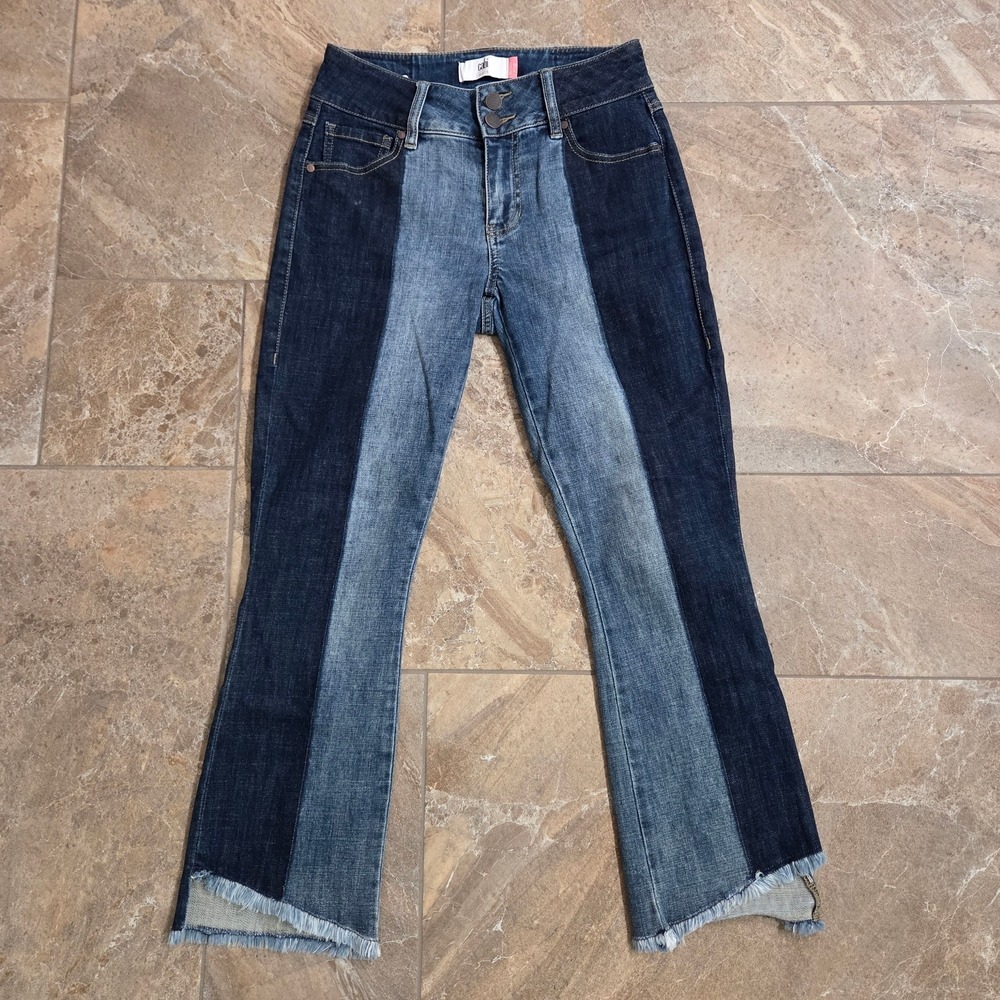Cabi Two-Tone Denim Flare Jeans